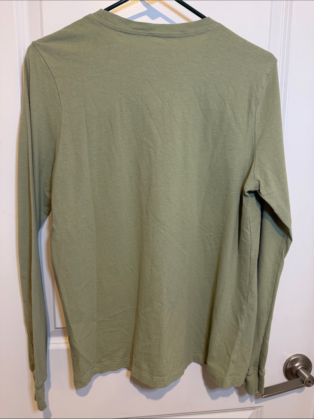 The North Face Olive Green Long Sleeve Shirt with White Logo - Picture 3 of 3